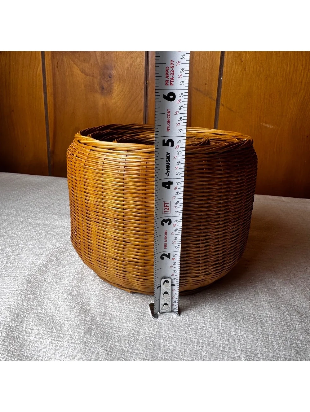 Set of 4 Nesting Wicker Baskets Small Round Woven Rattan Boho Home Decor